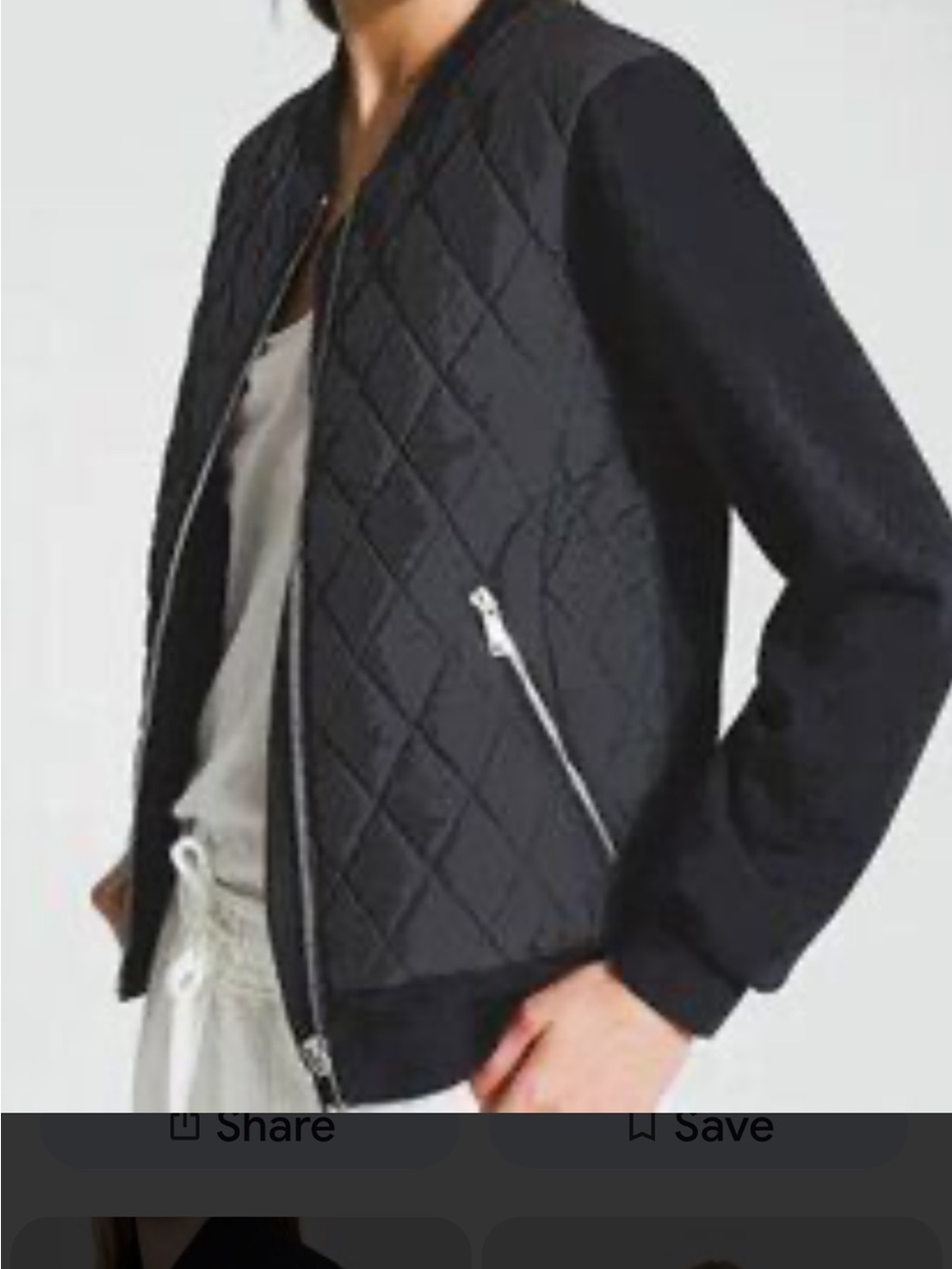 Reiss - Ayla Hybrid Quilted Jumper, Jacket. Black. Size US 2. NWOT
